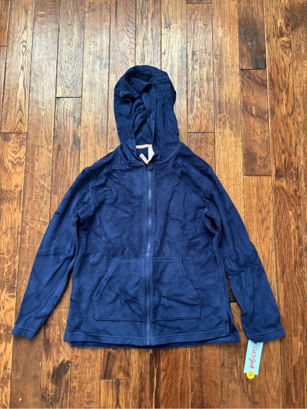 Cat & Jack Girls Navy Blue Fleece Full Zip Hoodie